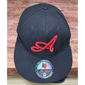 Atlanta Braves Hat Cap Medium Pitbull Black / Red